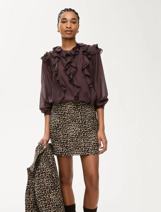 Iblues Cleopatra Ruffle Shirt in Auburgin
