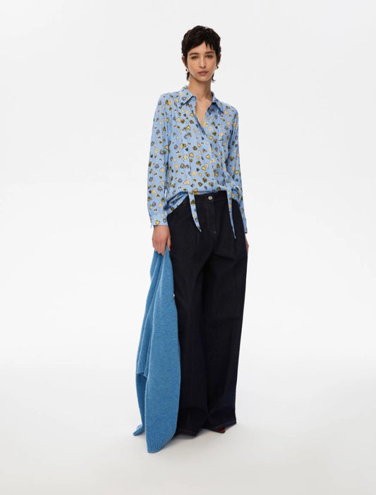 Iblues Kapok Printed Shirt,  Light Blue