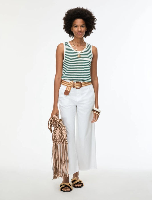 Iblues Jacquard Trousers Optical White