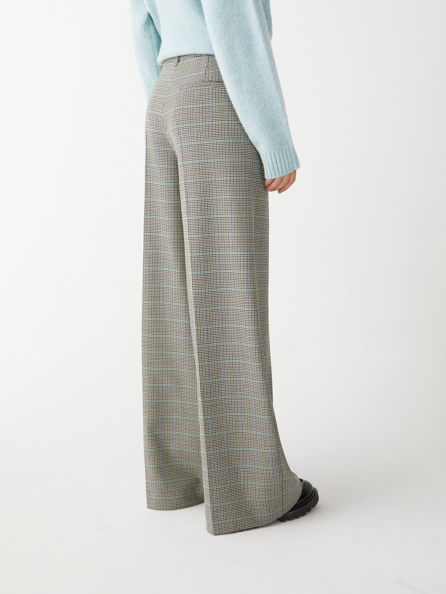 Wide Leg Trousers in Hoodstooth