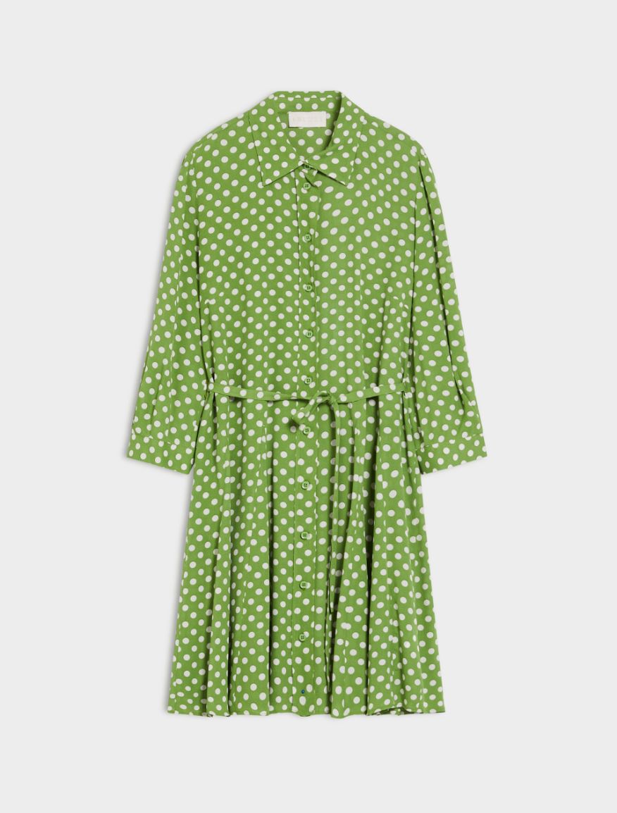 Balza Polka Dot Dress in Lime Green