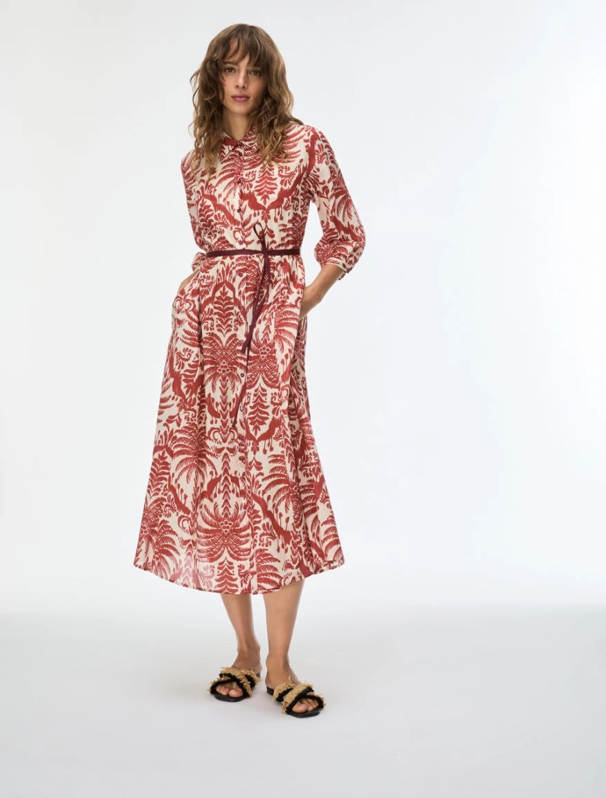 Iblues Flared Figure-Skimming Dress Ruby