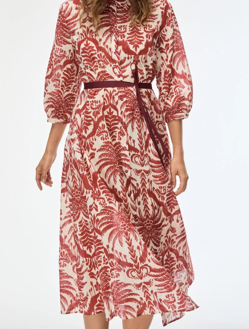 Iblues Flared Figure-Skimming Dress Ruby