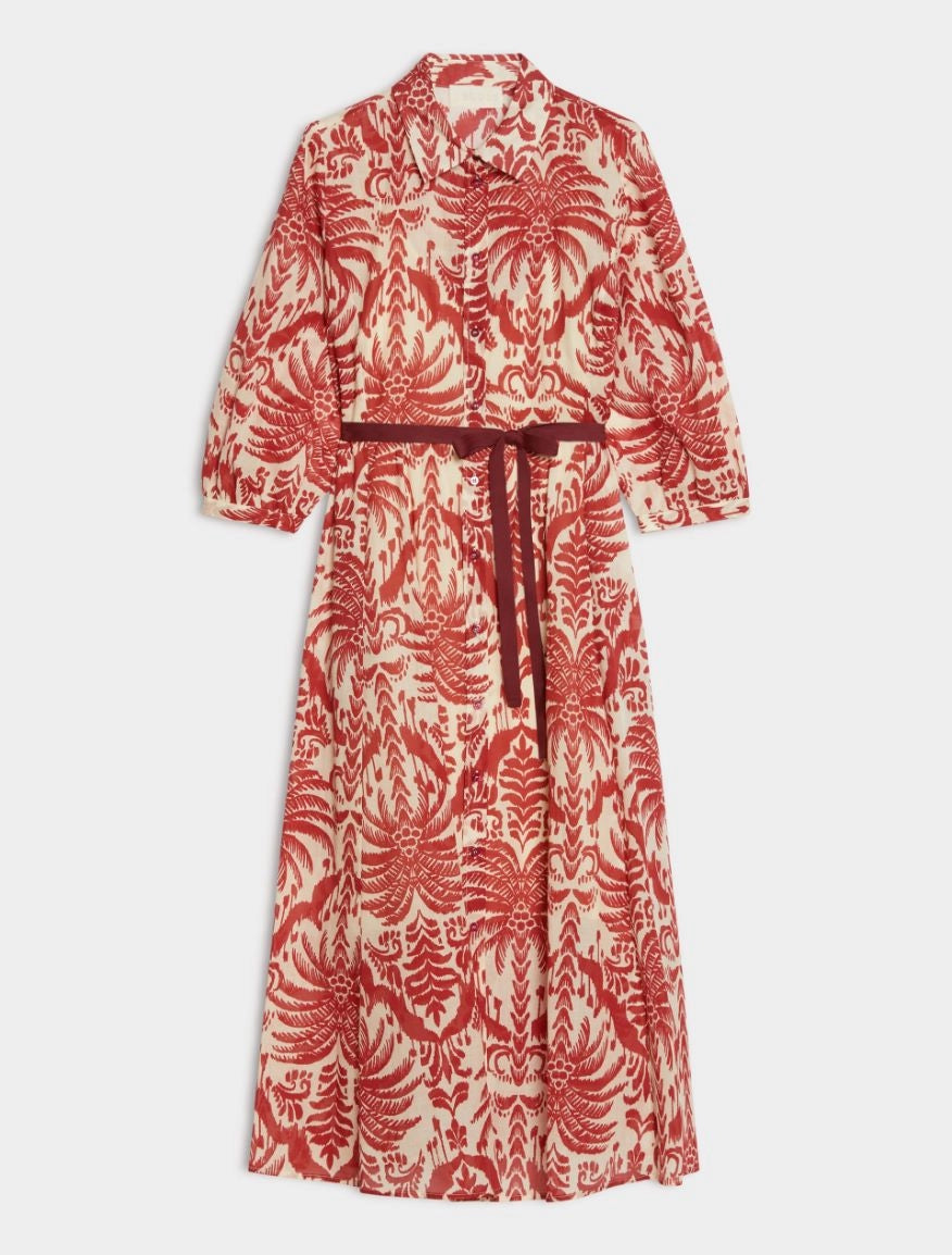 Iblues Flared Figure-Skimming Dress Ruby