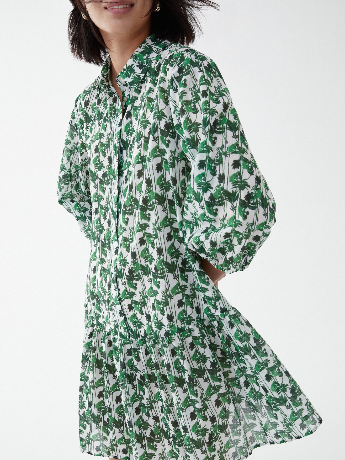 Cloruro Printed Green Dress