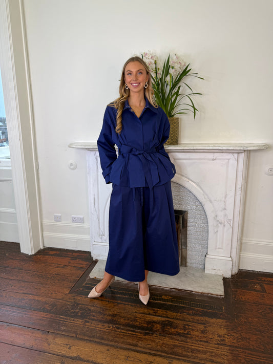 Exquise  Navy Short Trench Coat