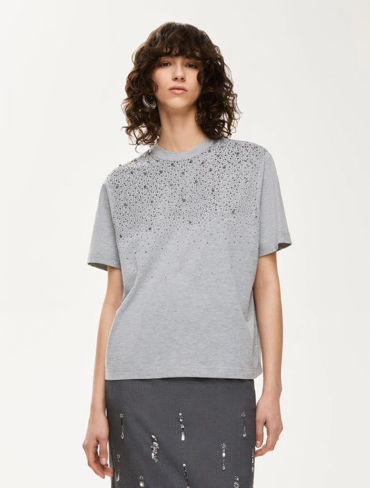 Iblues Fiero Embroidered T-shirt Melange Grey