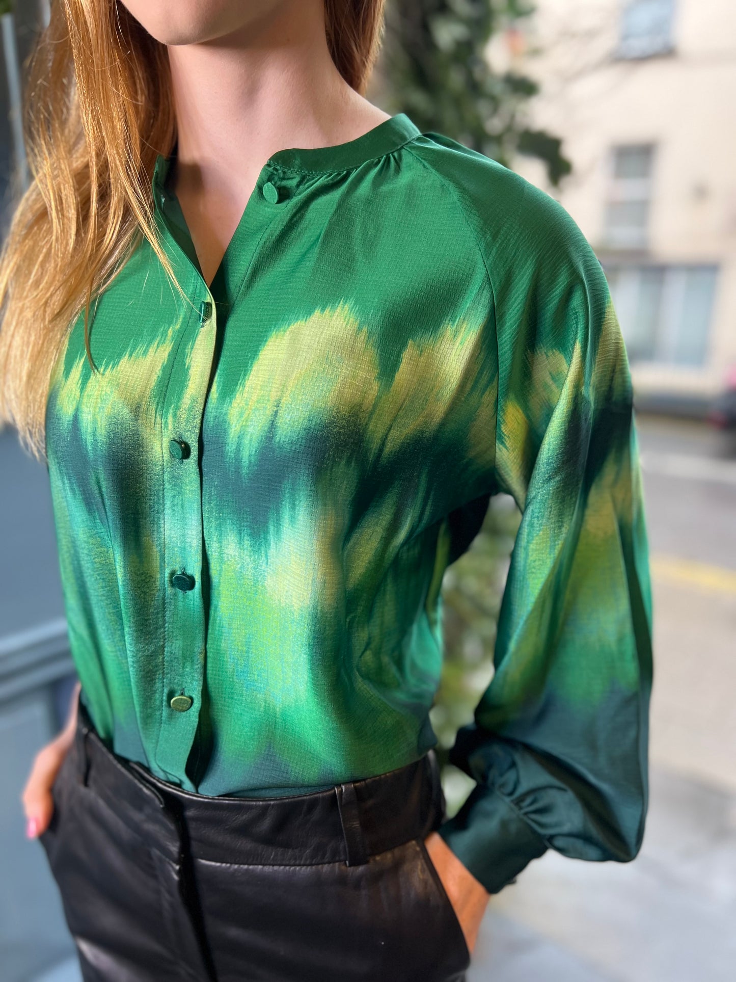 Suncoo Live Green Toe Dye Blouse