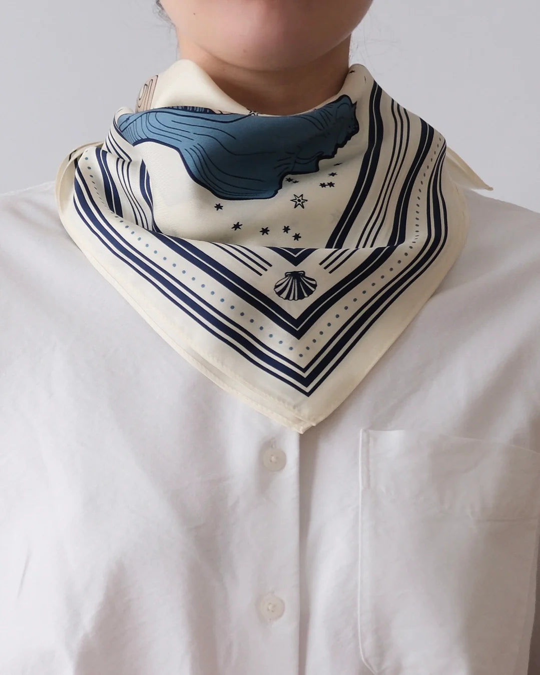 Lescarf Acquaries Scarf Cream 65cm