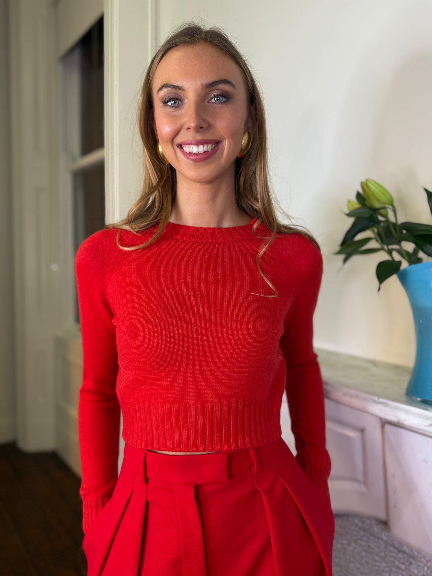 Fragola Short Red Cashmere Jumper