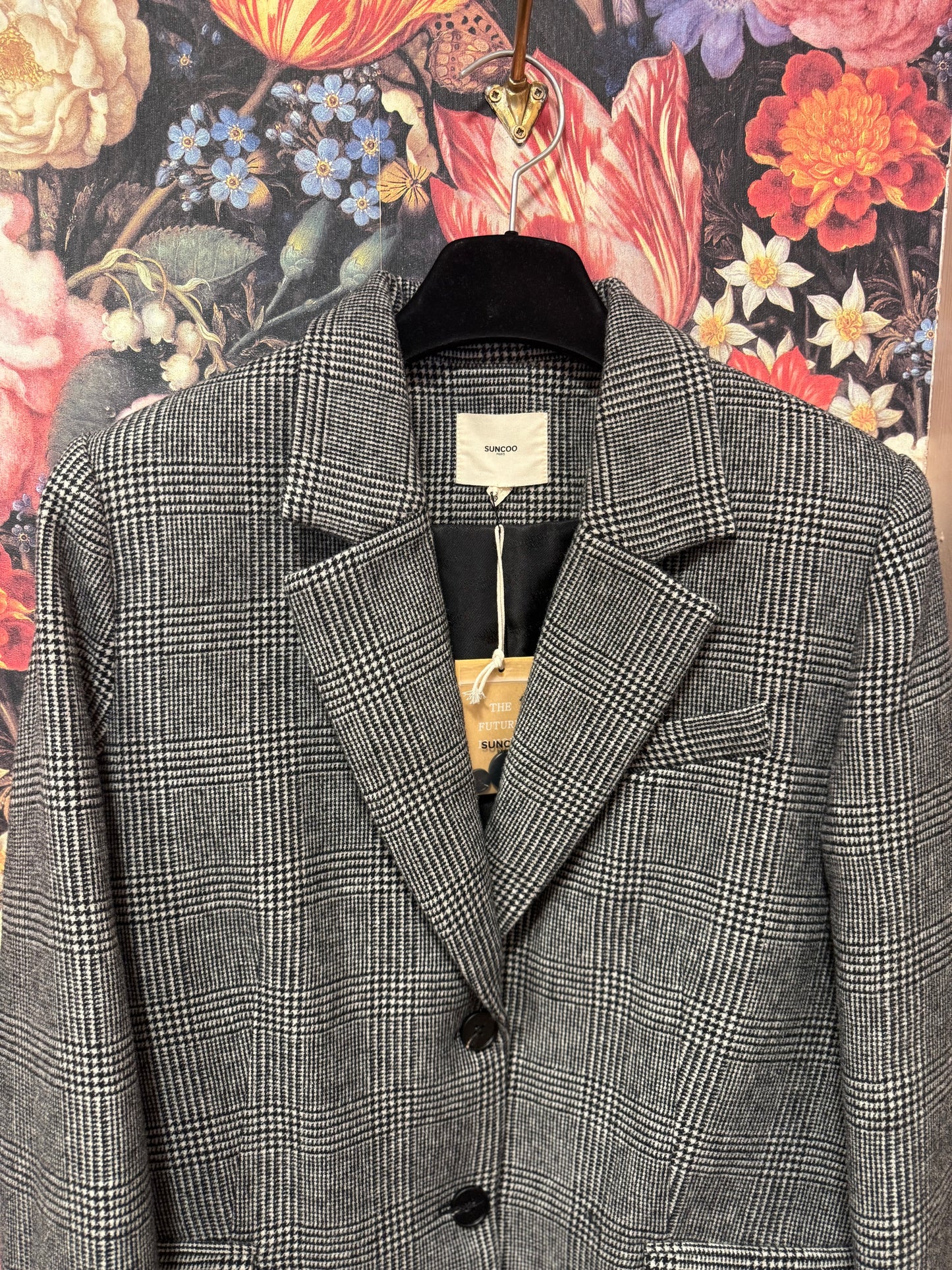 Suncoo Dwight Prince of Wales Black and White Check Blazer