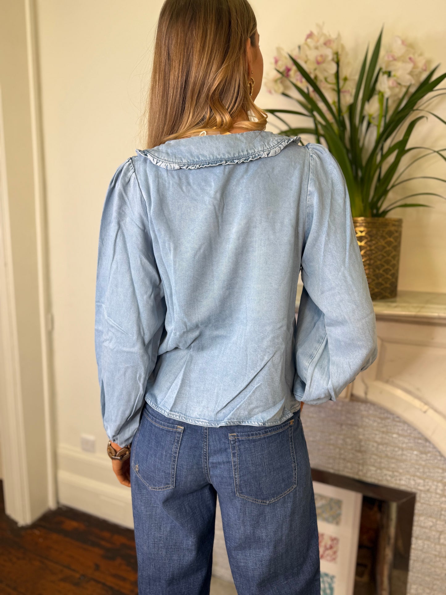 Suncoo Lazar Blue Denim Blouse
