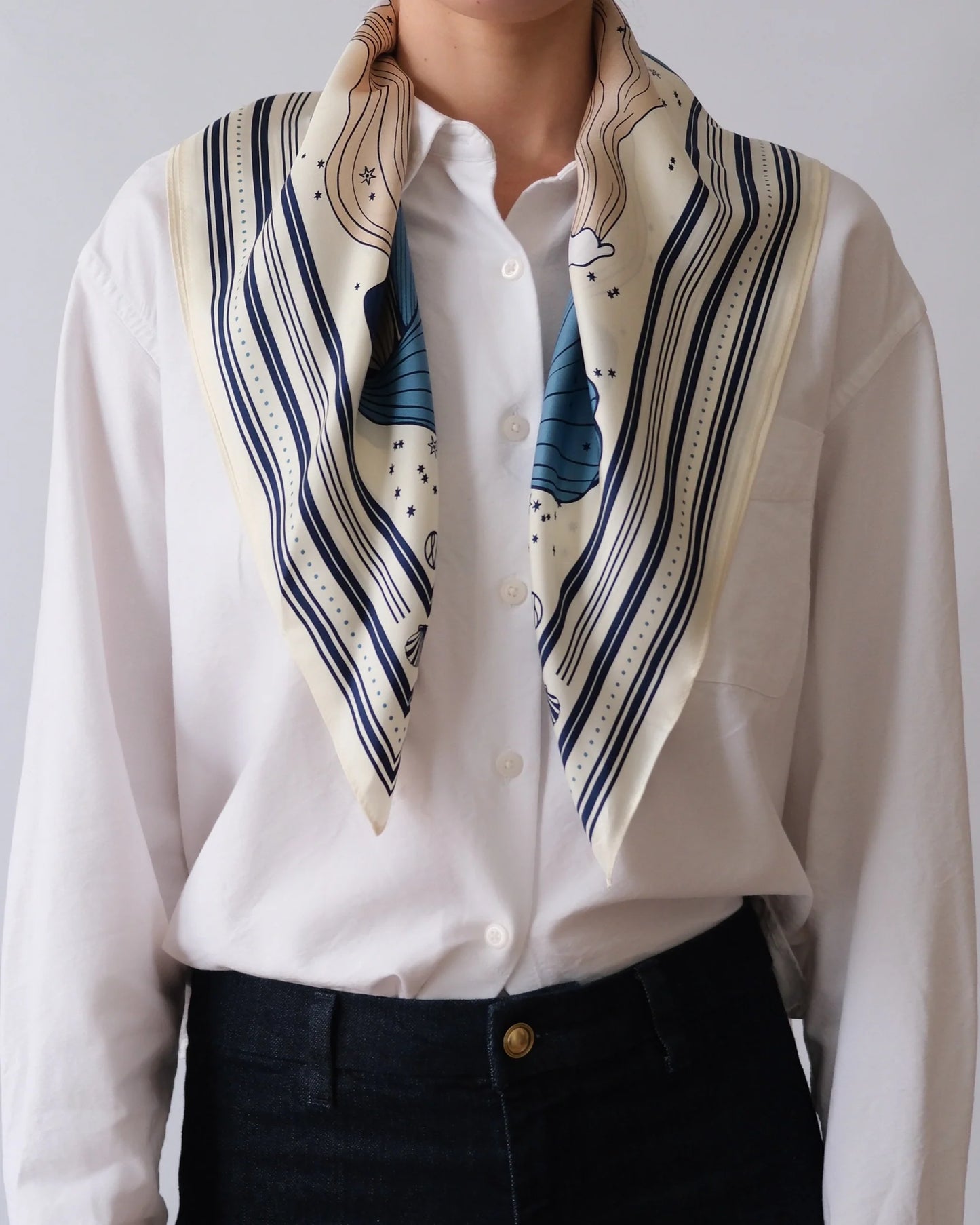 Lescarf Acquaries Scarf Cream 65cm