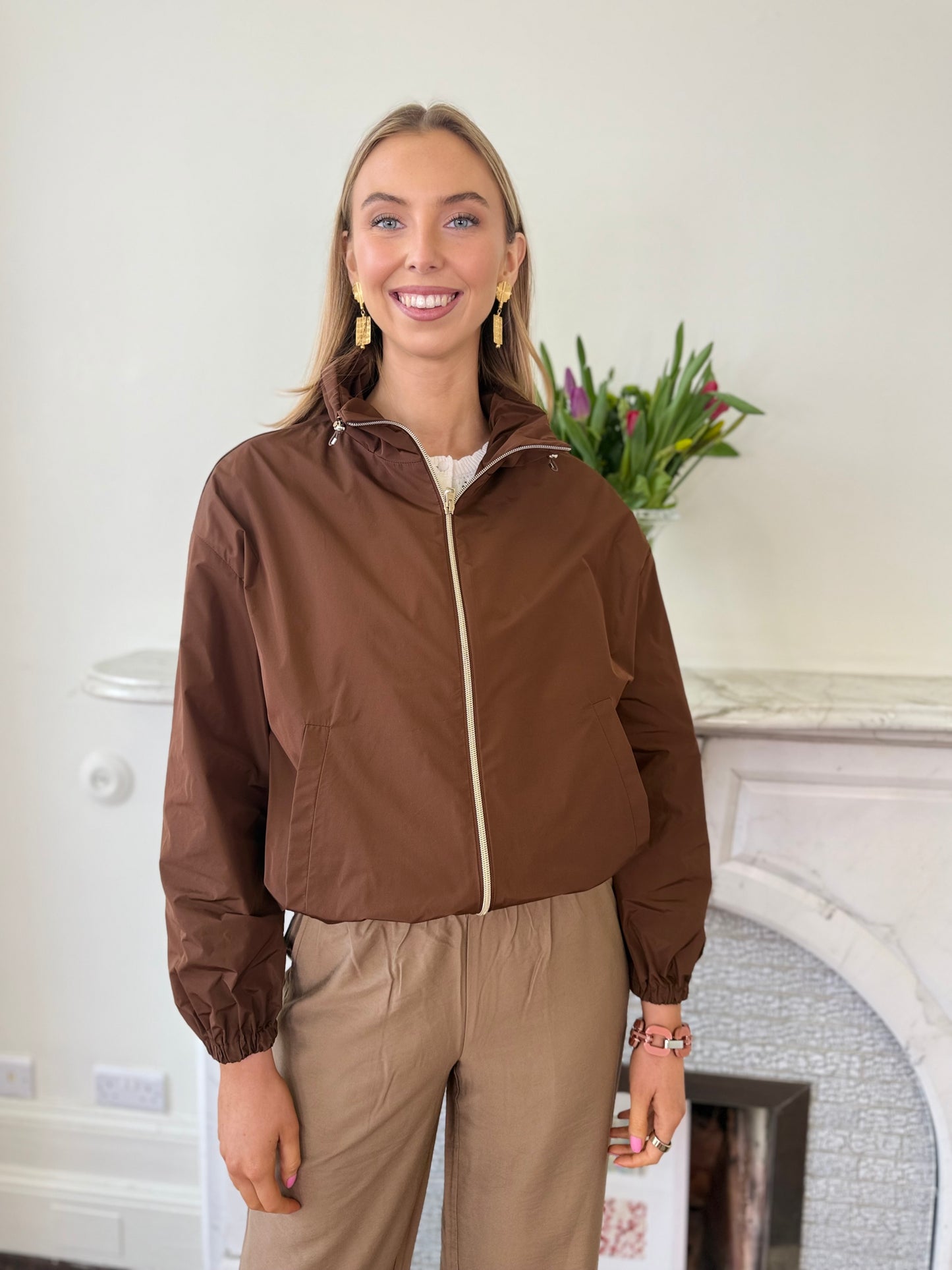 Herno Rich Brown Techno Taffeta Jacket