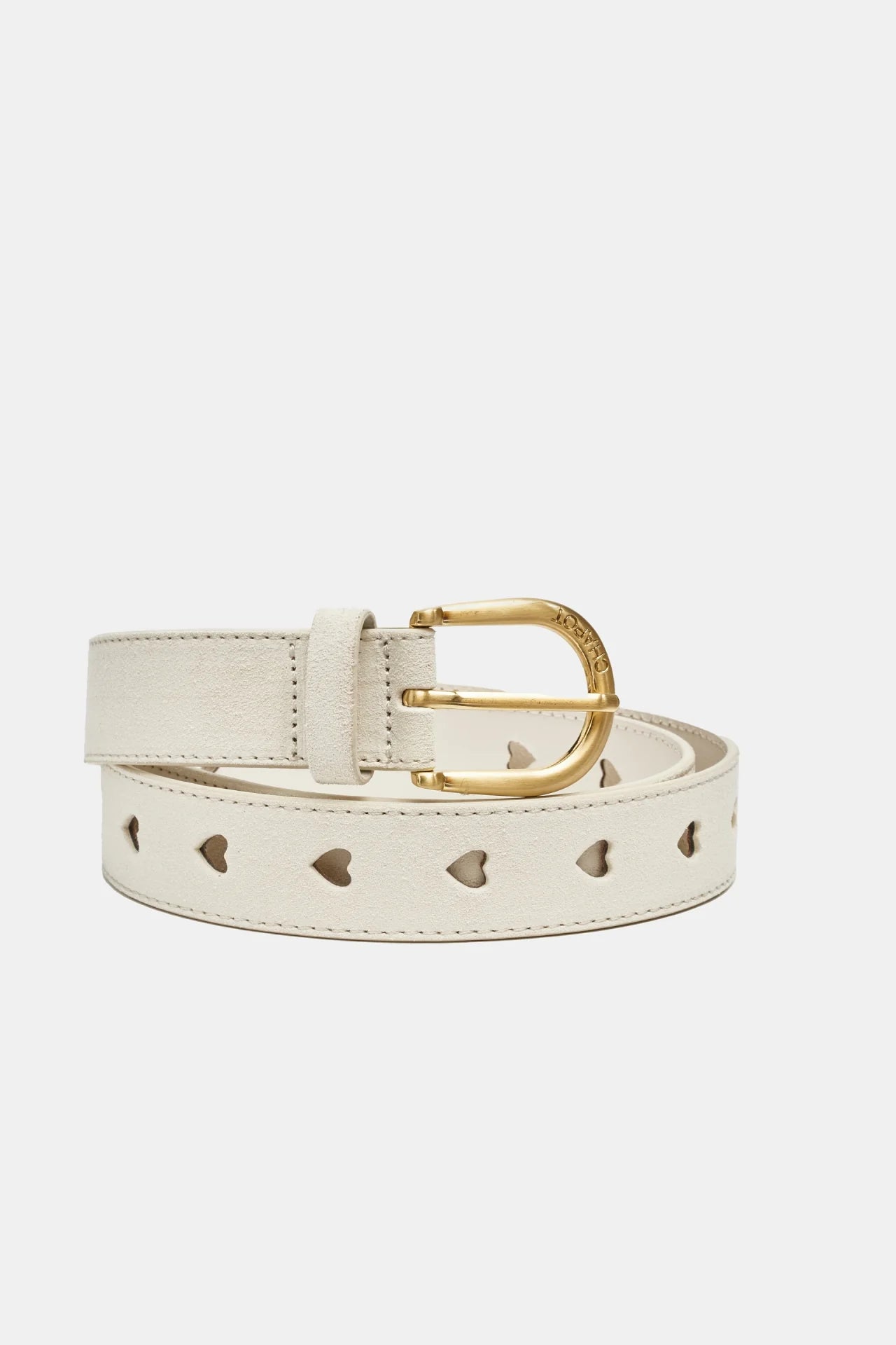 Fabienne Chapot Cut Out Heart Belt in Cream White
