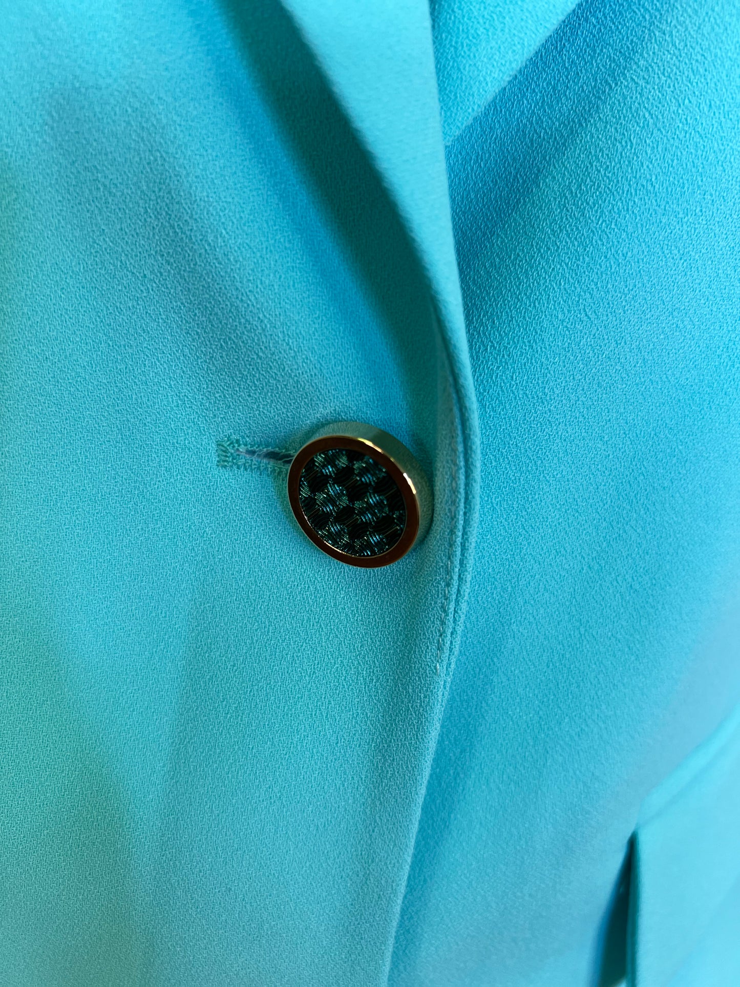 Turquoise  Single Breasted Tailored Suit Jacket