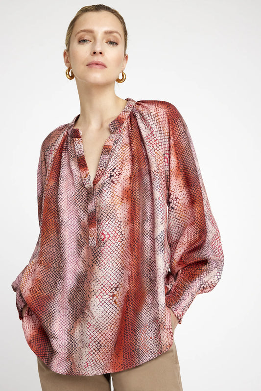 Annsofie Blouse in Coral Snake Print