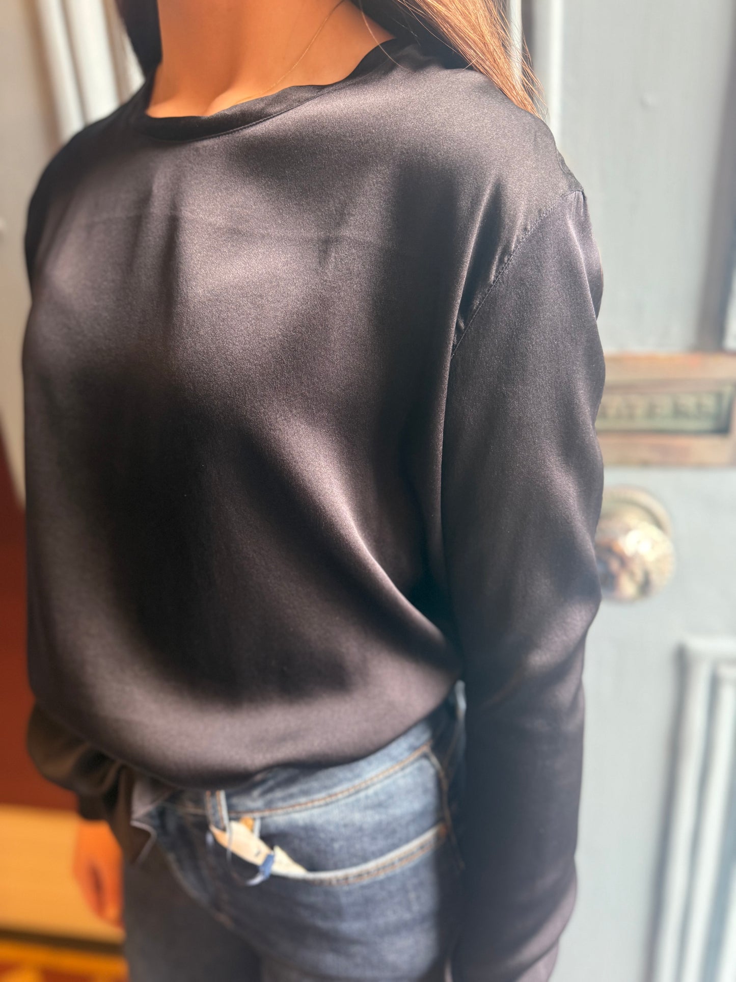 Caliban Black Silk Top