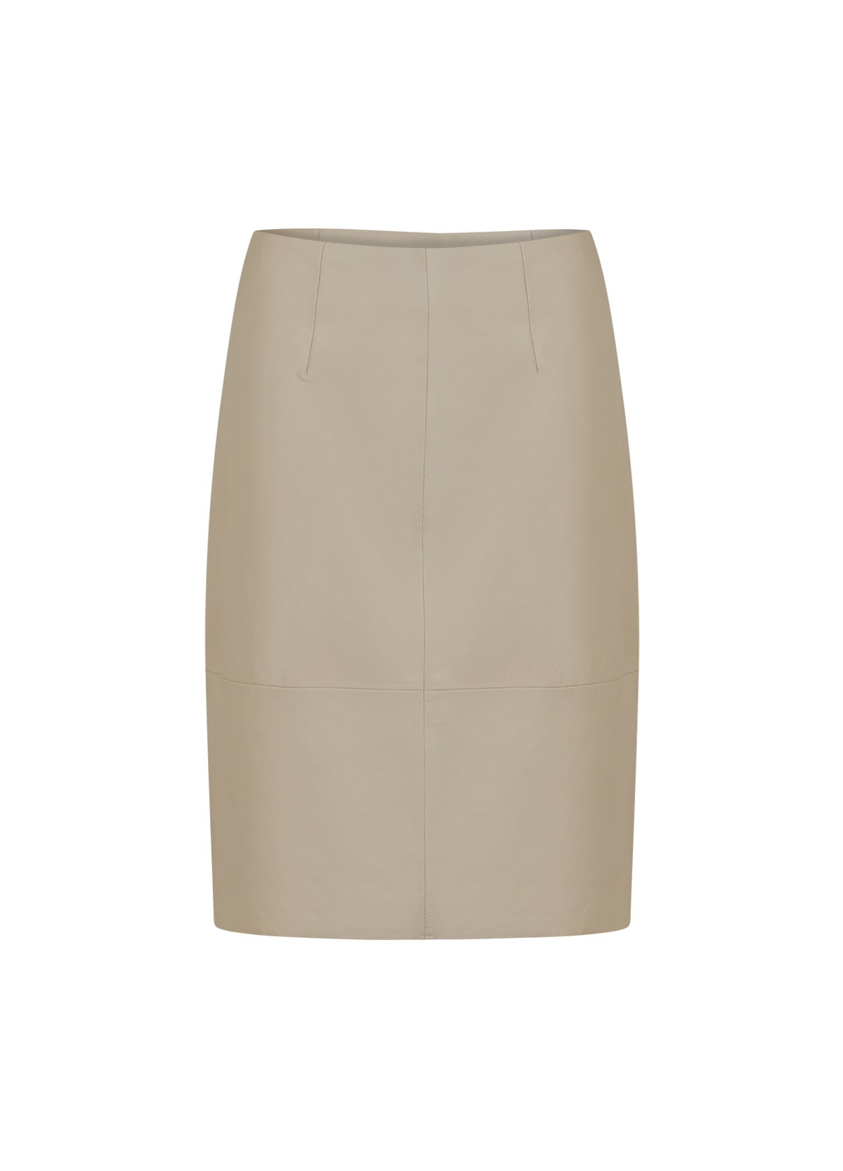 Maggie Leather Skirt in Cold Cream