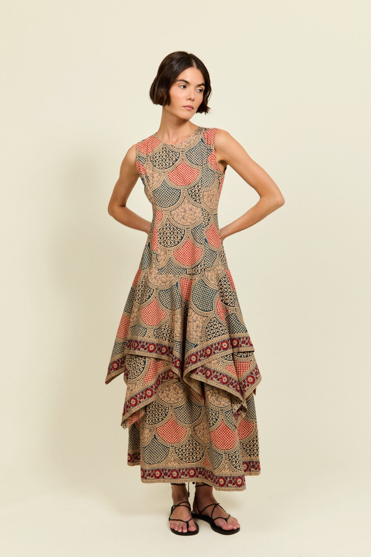 Philippa 1970 Cova Red Dress with Ruffles