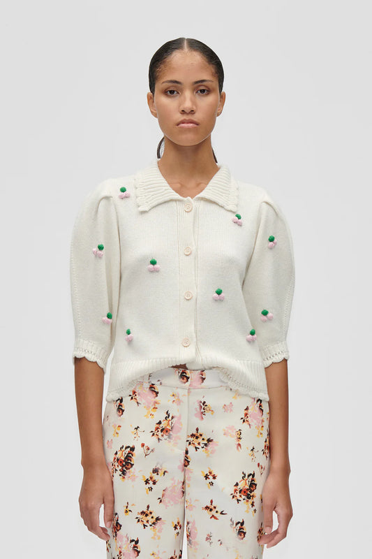 Stine Goya Bubble Knit Polo Cardigan