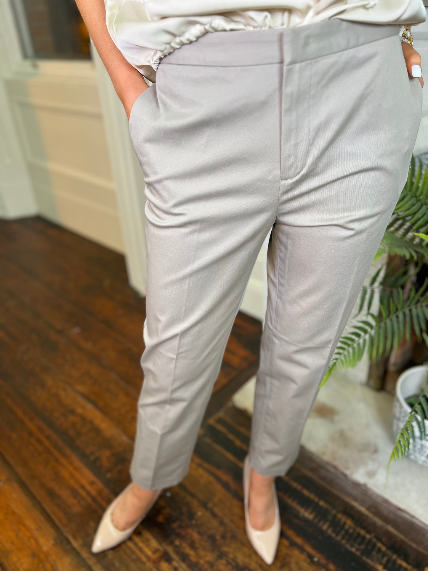 Fabiana Filippi Taupe Straight Leg Trousers