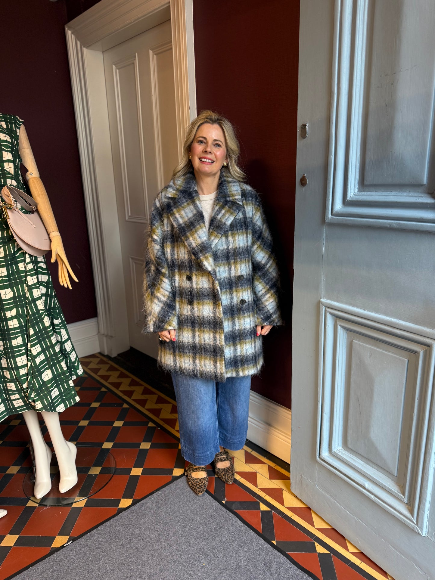 Iblues Papatin Check Car Coat