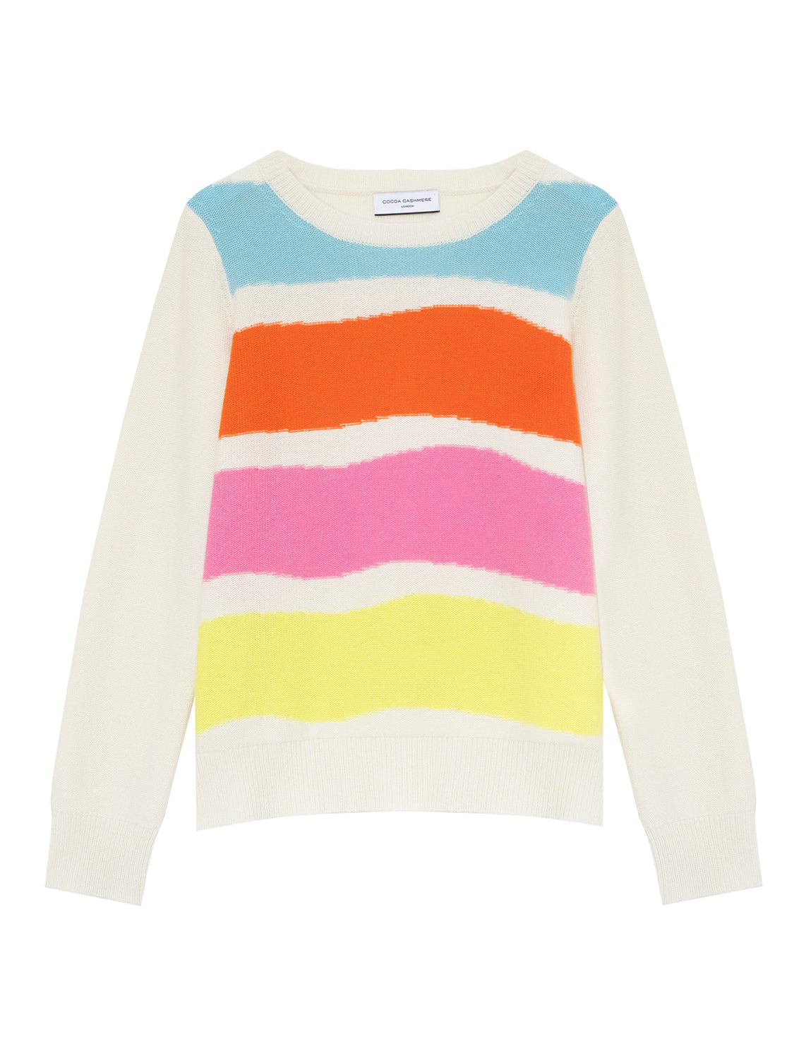 Natural White Jumper With Stripes