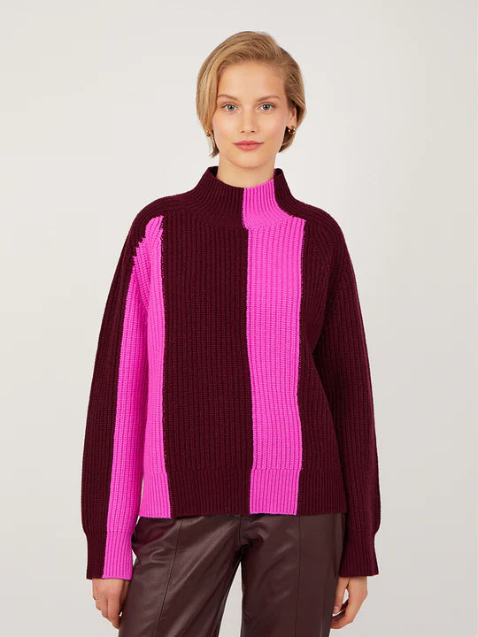 Ainsley Burgandy and Magenta Cashmere Sweater Kimono