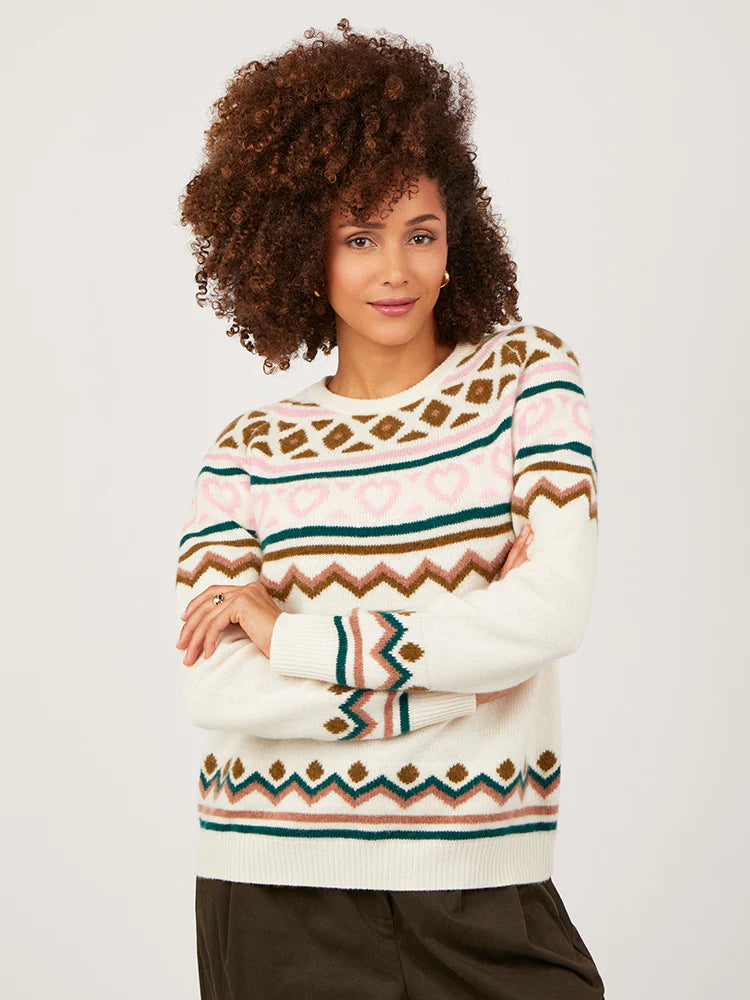 Kai Cream Fair Isle Cashmere Sweater