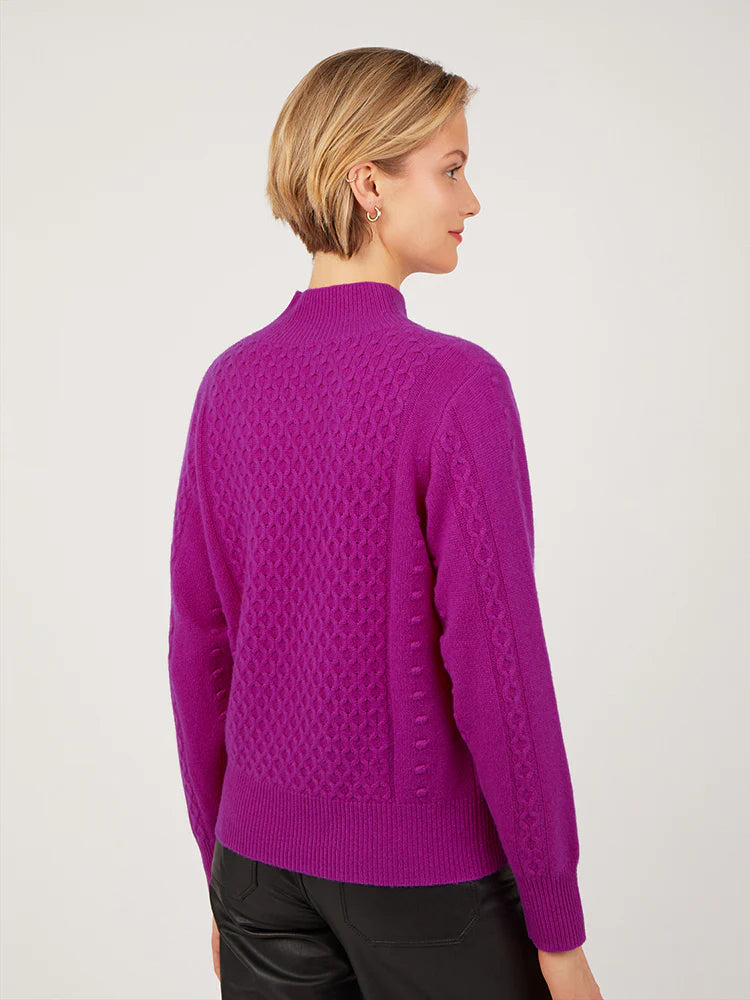 Kaili Magenta Semi Polo Sweater