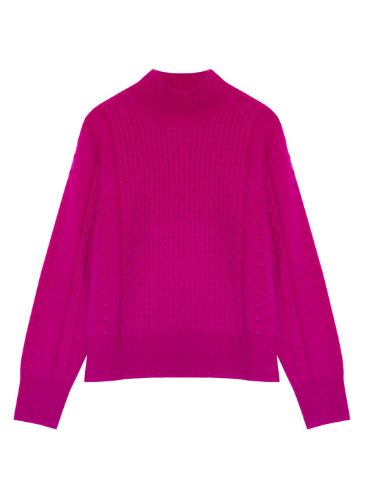 Kaili Magenta Semi Polo Sweater