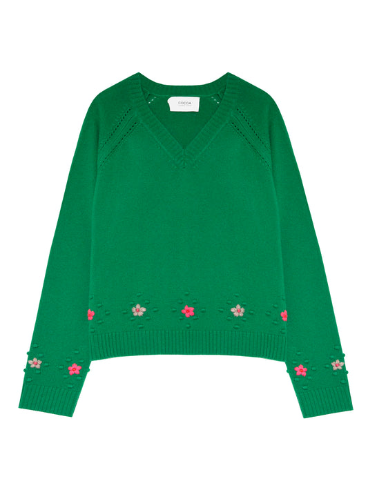 Cocoa Cashmere Sally Fern Green Jumper