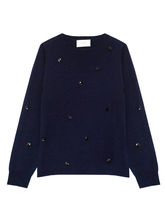 Cocoa Cashmere Heritage Navy Jumper