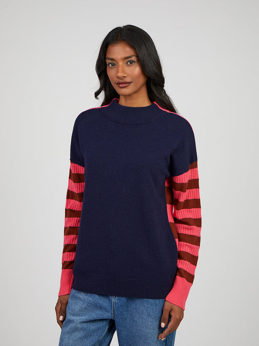 Cocoa Cashmere Dana Jumper Navy Striped