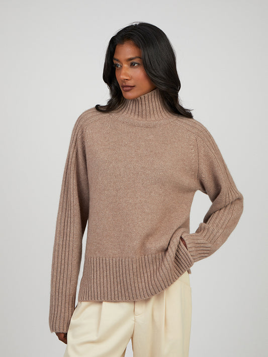 Cocoa Cashmere Aislinn Natural Brown Jumper