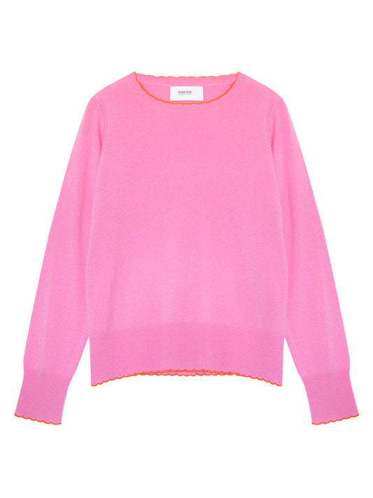 Cocoa Cashmere Lou Sweater in Candy Pink