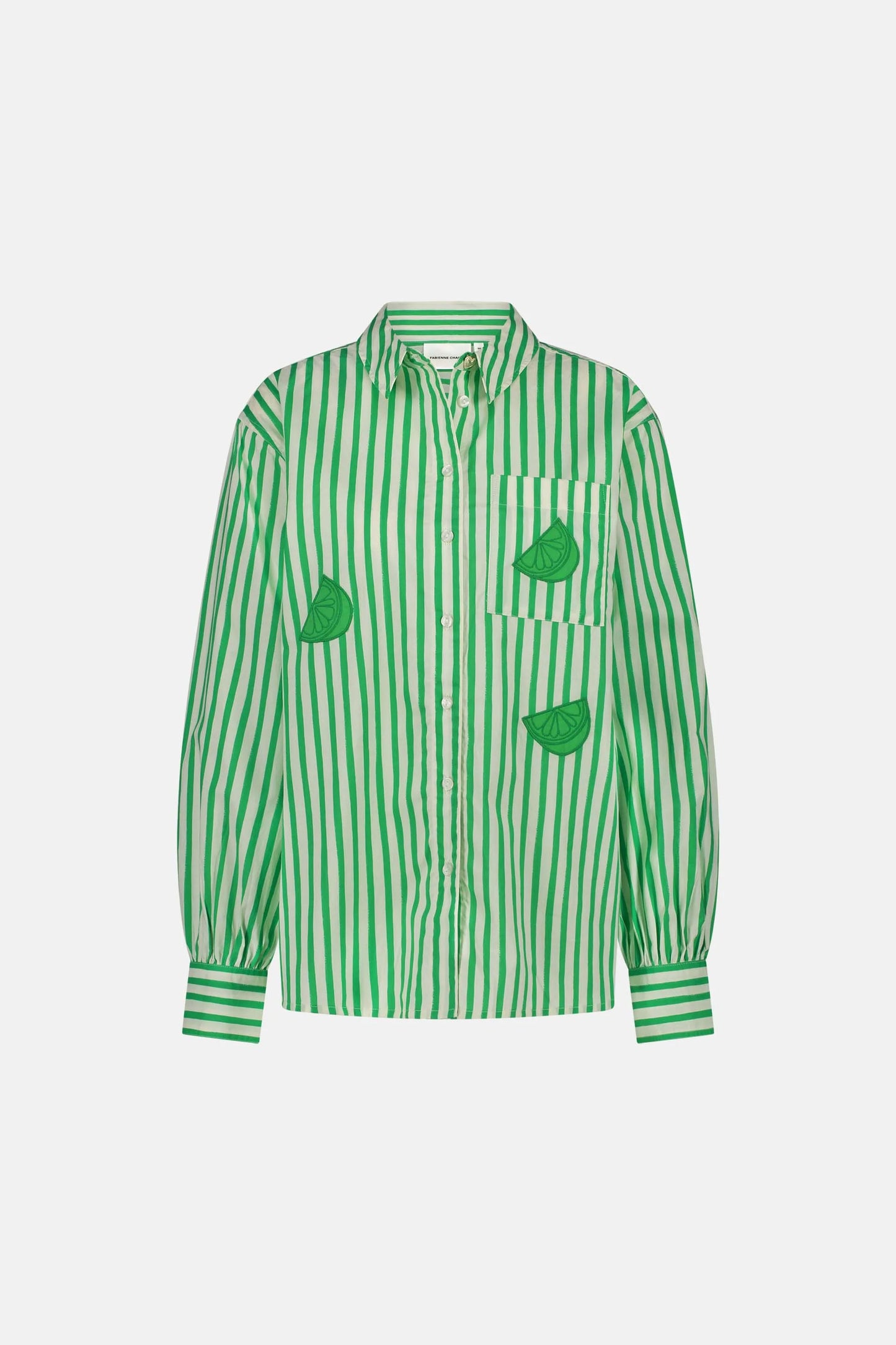 Fabienne Chapot Alex Shirt  in Warm White and Green Apple
