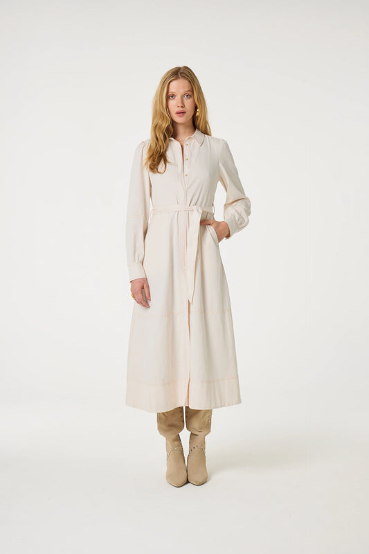 Fabienne Chapot Fabi Shirt  Dress in Cosy White Denim