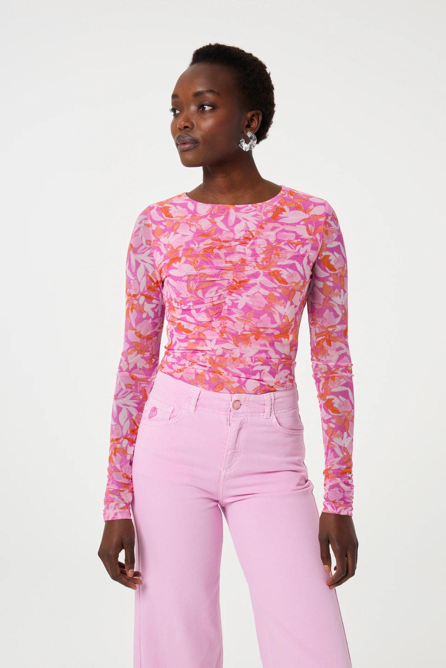 Fabienne Chapot Hayley Wide Leg Cropped Trousers in  Pink Glow