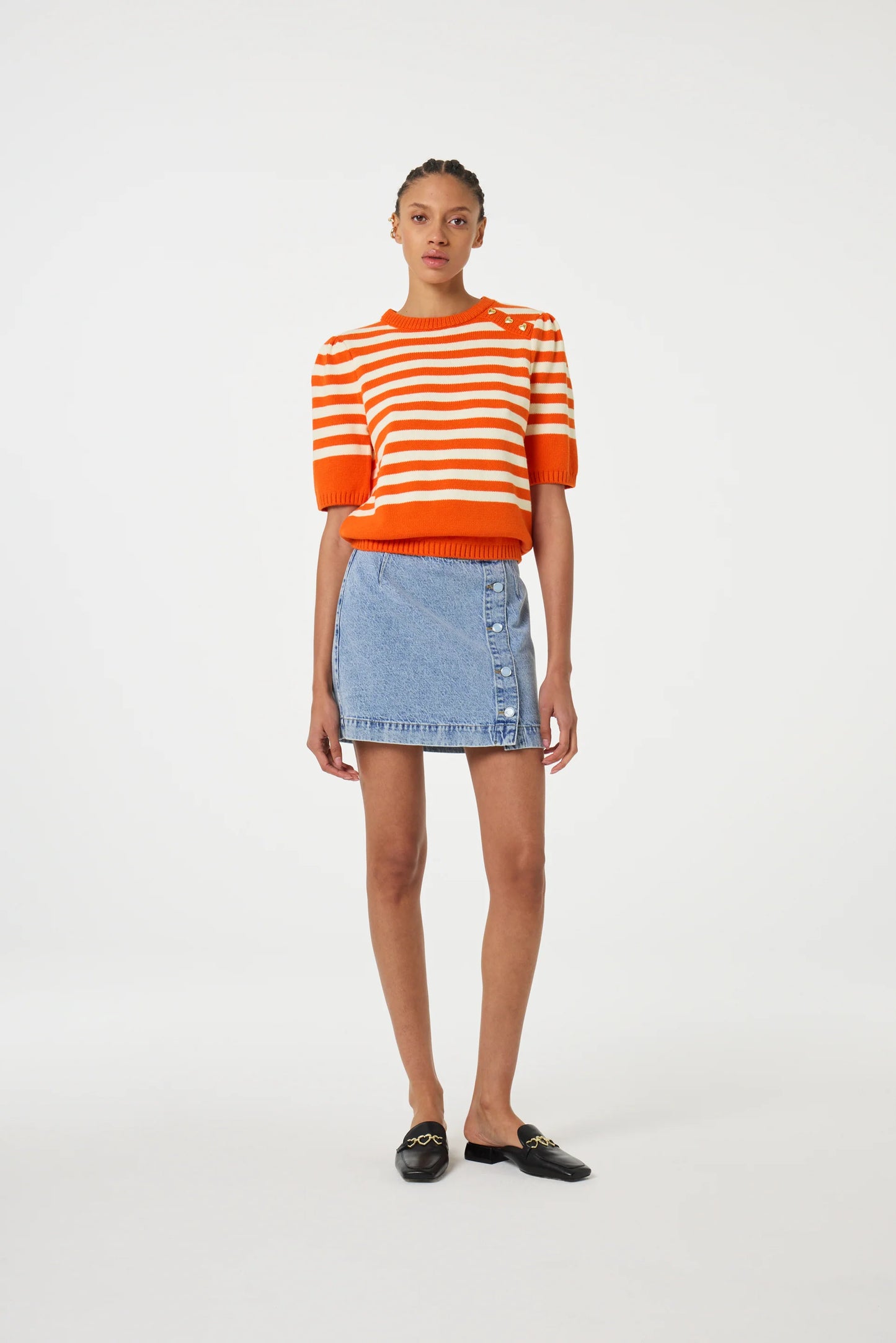 Fabienne Chapot Tangerine Stripe Top