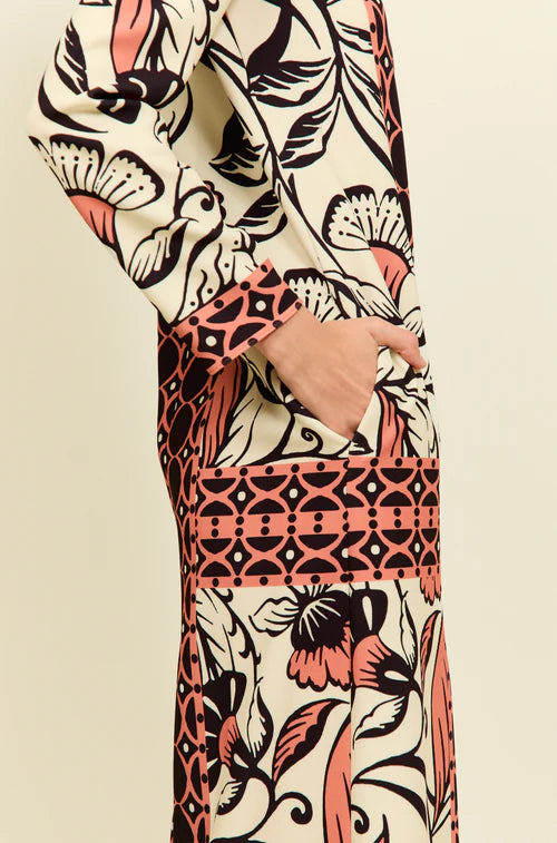 Phillipa 1970 Mira Printed Salmon Dress