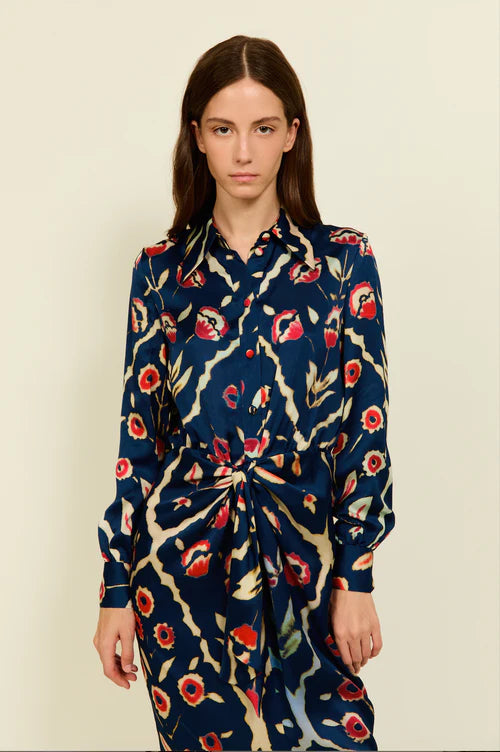 Phillipa 1970 Navy Print Jemma Dress