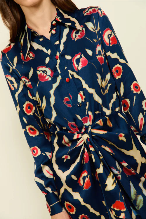 Phillipa 1970 Navy Print Jemma Dress