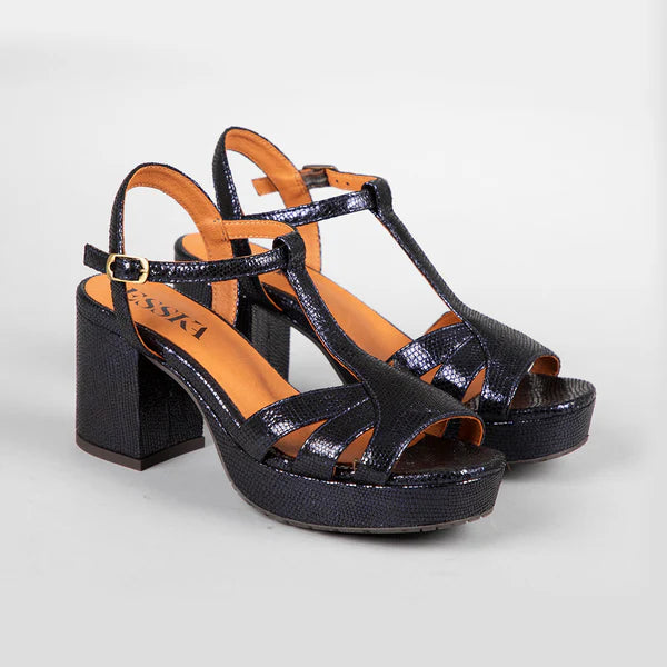 Charlie Sandals in 2 Colours Metallic Navy or Gunmetal