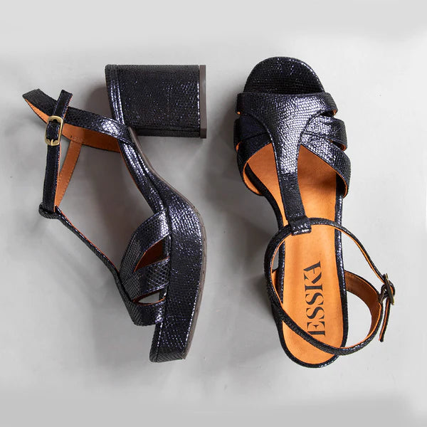 Charlie Sandals in 2 Colours Metallic Navy or Gunmetal