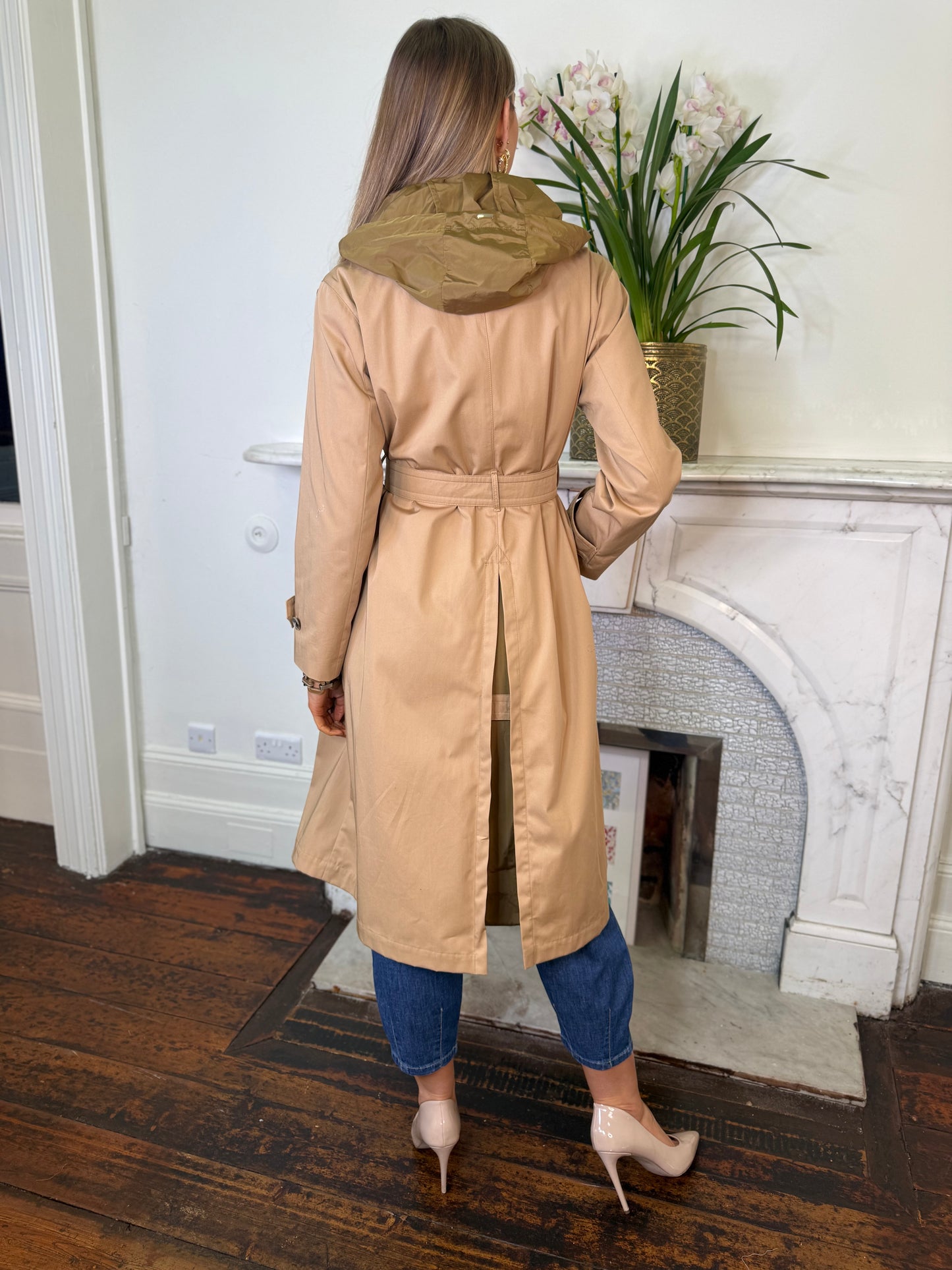 Herno Trench Coat with Taffeta Hood