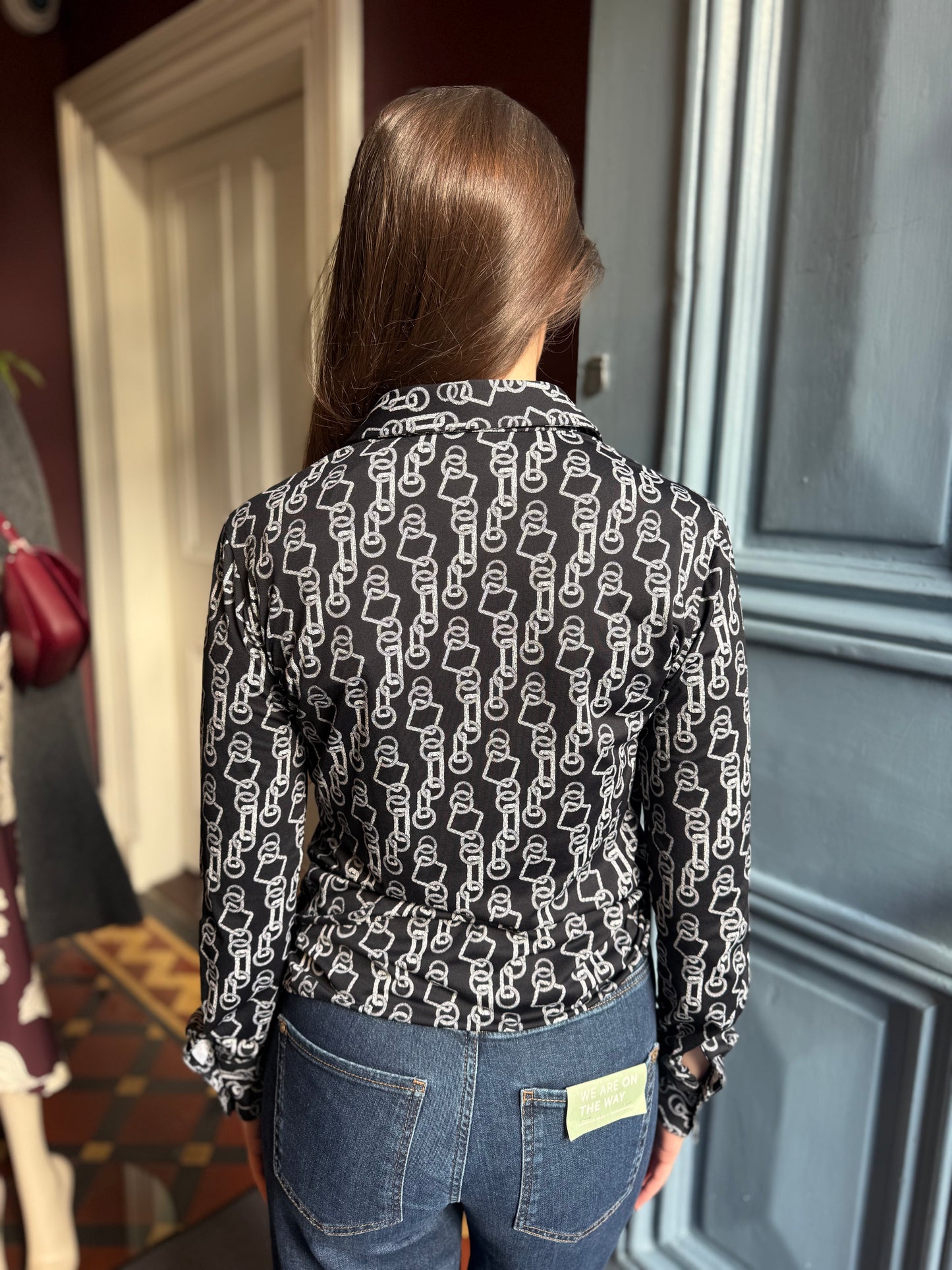 Caliban  Black Skinline Chain Print Fitted Shirt