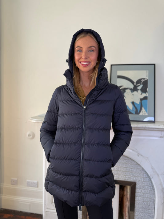 Herno Navy A-Shape Chamonix Quilted Jacket