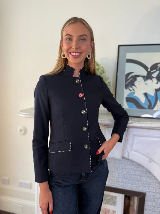 Vilagallo Navy Jacket With Bee Buttons